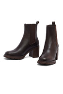 Kadın Kahverengi Kalın Topuklu Deri Bot | Derimod