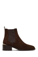 Women's Brown Suede Leather Chelsea Boot | Derimod