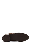 Women's Brown Suede Leather Chelsea Boot | Derimod