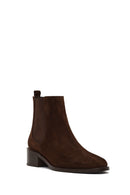 Women's Brown Suede Leather Chelsea Boot | Derimod