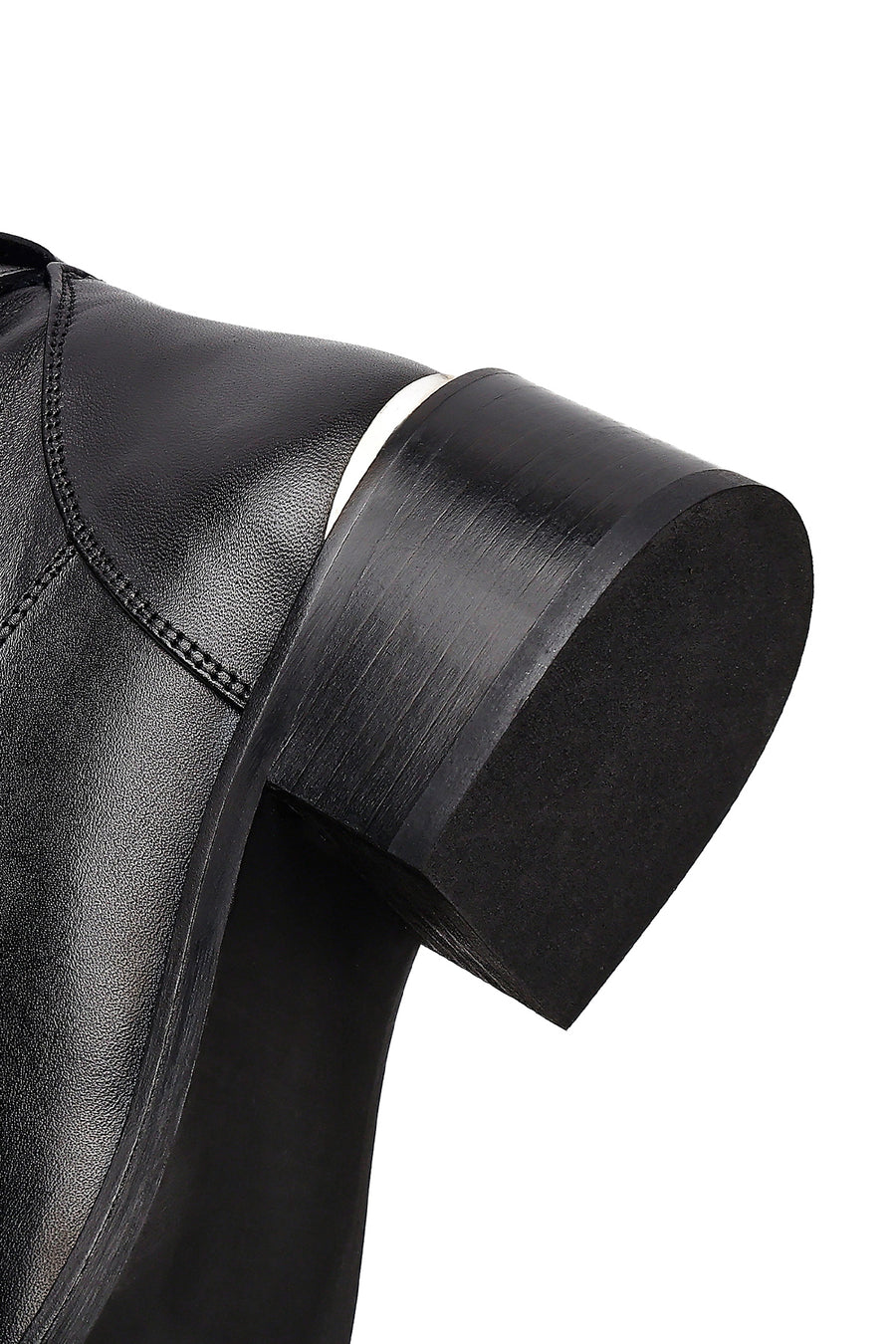 Women's Black Zippered Leather Boots