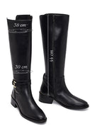 Kadın Siyah Fermuarlı Deri Çizme | Derimod