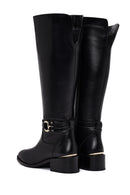 Kadın Siyah Fermuarlı Deri Çizme | Derimod