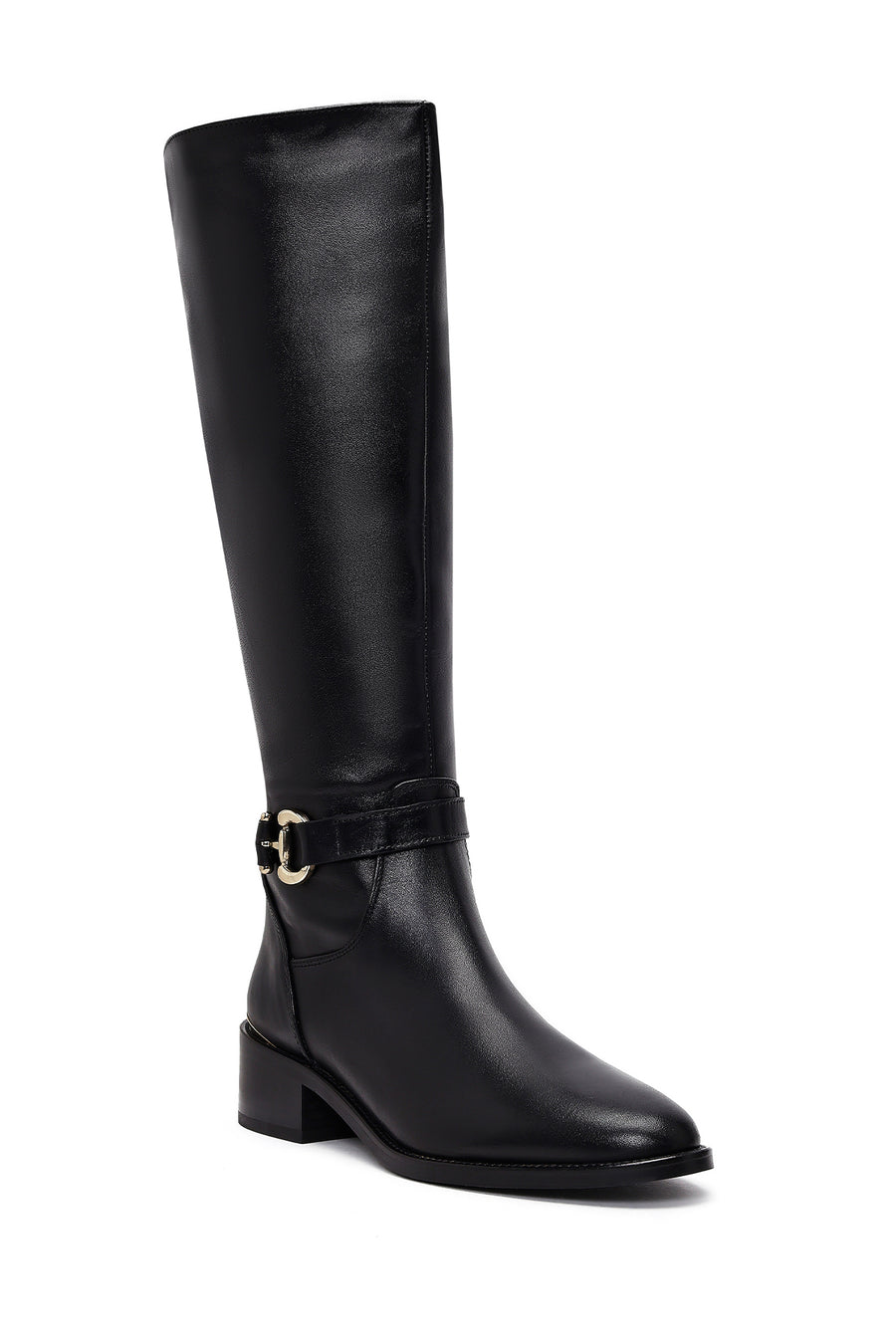 Women's Black Zippered Leather Boots