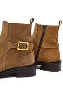 Kadın Vizon Fermuarlı Süet Deri Bot | Derimod