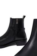 Woman Black Zippered Leather Boat | Derimod