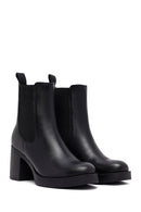 Kadın Siyah Kalın Topuklu Deri Chelsea Bot | Derimod
