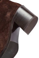 Kadın Kahverengi Kalın Topuklu Süet Deri Kovboy Çizme | Derimod