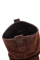 Kadın Kahverengi Kalın Topuklu Süet Deri Kovboy Çizme | Derimod