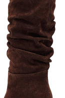 Kadın Kahverengi Kalın Topuklu Süet Deri Kovboy Çizme | Derimod