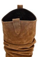 Kadın Vizon Kalın Topuklu Süet Deri Kovboy Çizme | Derimod