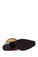 Kadın Vizon Kalın Topuklu Süet Deri Kovboy Çizme | Derimod