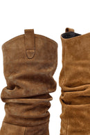 Kadın Vizon Kalın Topuklu Süet Deri Kovboy Çizme | Derimod