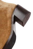 Kadın Vizon Kalın Topuklu Süet Deri Kovboy Çizme | Derimod