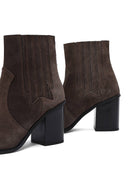 Kadın Antrasit Kalın Topuklu Süet Deri Chelsea Bot | Derimod