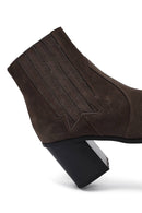 Kadın Antrasit Kalın Topuklu Süet Deri Chelsea Bot | Derimod