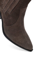 Kadın Antrasit Kalın Topuklu Süet Deri Chelsea Bot | Derimod