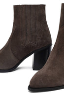 Kadın Antrasit Kalın Topuklu Süet Deri Chelsea Bot | Derimod
