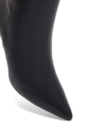 Woman Black Zippered Stiletto Heels Leather Boat | Derimod
