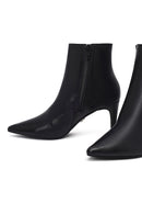 Woman Black Zippered Stiletto Heels Leather Boat | Derimod