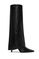 Woman Black Thin High Heels Leather Boot | Derimod