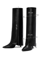 Woman Black Thin High Heels Leather Boot | Derimod