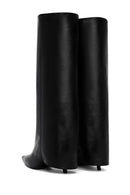 Woman Black Thin High Heels Leather Boot | Derimod