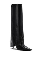 Woman Black Thin High Heels Leather Boot | Derimod