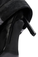 Woman Black Thin High Heels Leather Boot | Derimod