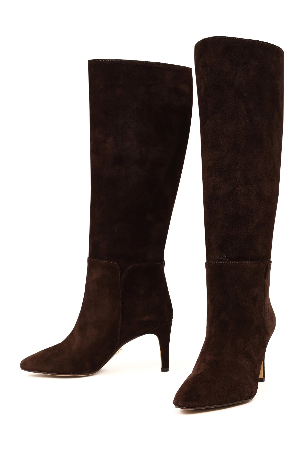 Kadın Kahverengi İnce Topuklu Süet Deri Çizme