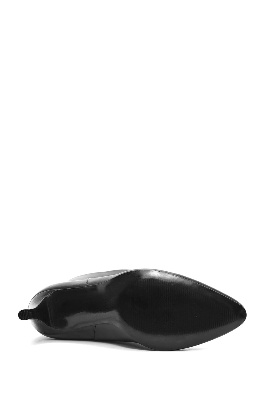 Kadın Siyah İnce Yüksek Topuklu Deri Çizme