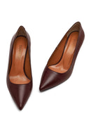 Kadın Bordo İnce Topuklu Deri Stiletto | Derimod