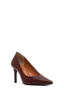 Kadın Bordo İnce Topuklu Deri Stiletto | Derimod