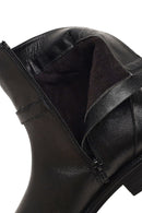 Kadın Siyah Fermuarlı Deri Bot | Derimod