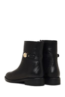 Kadın Siyah Fermuarlı Deri Bot | Derimod