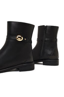 Kadın Siyah Fermuarlı Deri Bot | Derimod