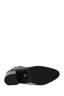 Kadın Siyah Fermuarlı Kalın Topuklu Deri Bot | Derimod