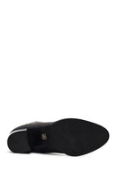 Kadın Siyah Fermuarlı Kalın Topuklu Deri Bot | Derimod