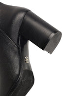 Kadın Siyah Fermuarlı Kalın Topuklu Deri Bot | Derimod