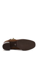 Kadın Taba Fermuarlı Kalın Topuklu Süet Deri Bot | Derimod