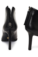 Kadın Siyah Arkadan Fermuarlı Yüksek İnce Topuklu Deri Bot | Derimod