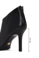 Kadın Siyah Arkadan Fermuarlı Yüksek İnce Topuklu Deri Bot | Derimod