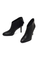 Kadın Siyah Arkadan Fermuarlı Yüksek İnce Topuklu Deri Bot | Derimod