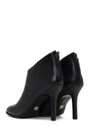 Kadın Siyah Arkadan Fermuarlı Yüksek İnce Topuklu Deri Bot | Derimod