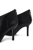 Kadın Siyah Arkadan Fermuarlı Yüksek İnce Topuklu Deri Bot | Derimod