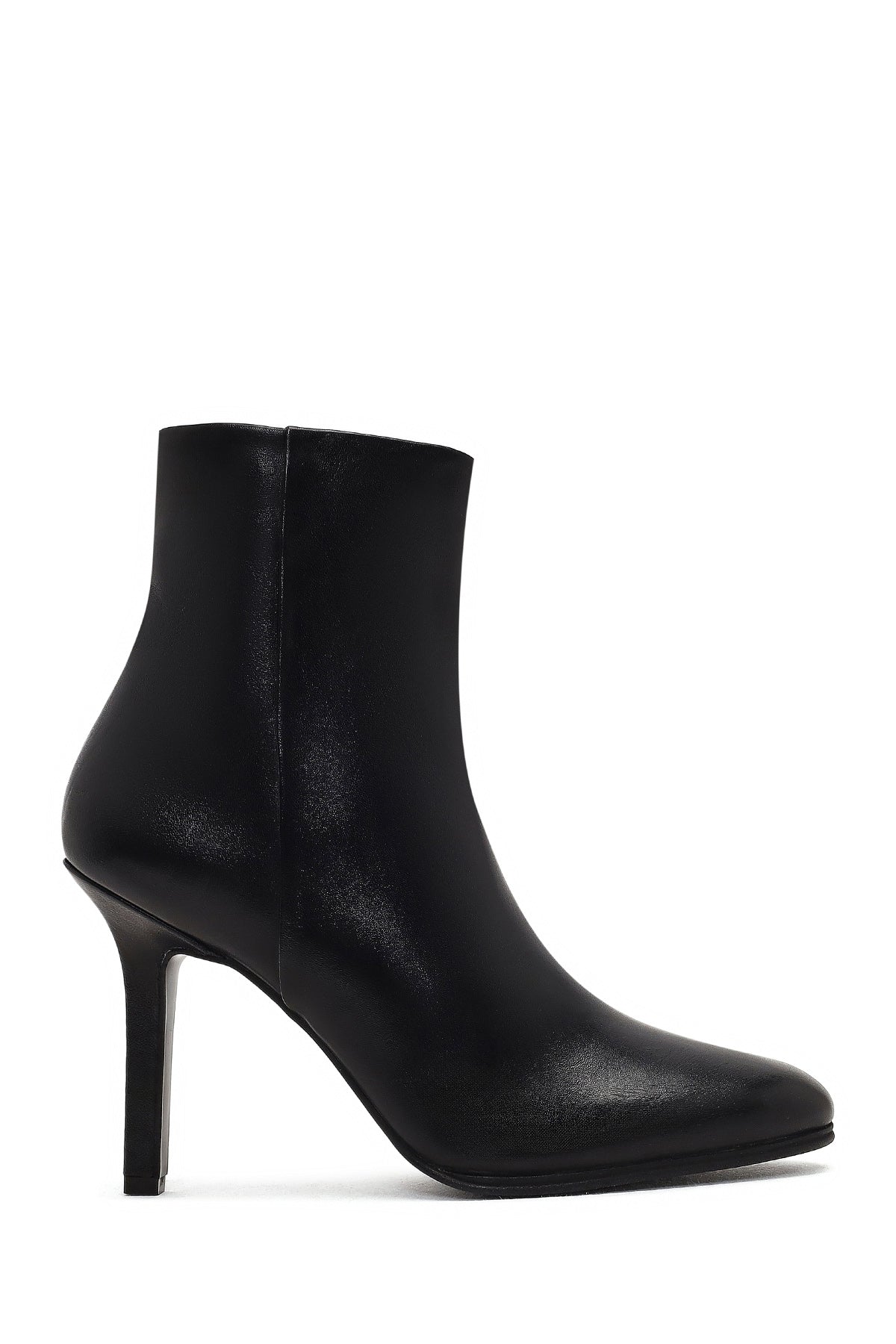 Kadın Siyah Fermuarlı Yüksek İnce Topuklu Deri Bot 25WFD163318 | Derimod