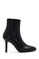 Kadın Siyah Fermuarlı Yüksek İnce Topuklu Deri Bot | Derimod