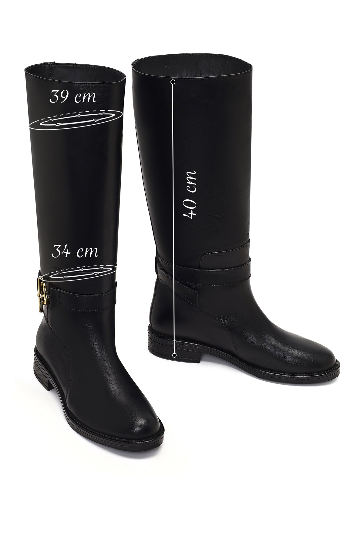Kadın Siyah Toka Detaylı Deri Çizme