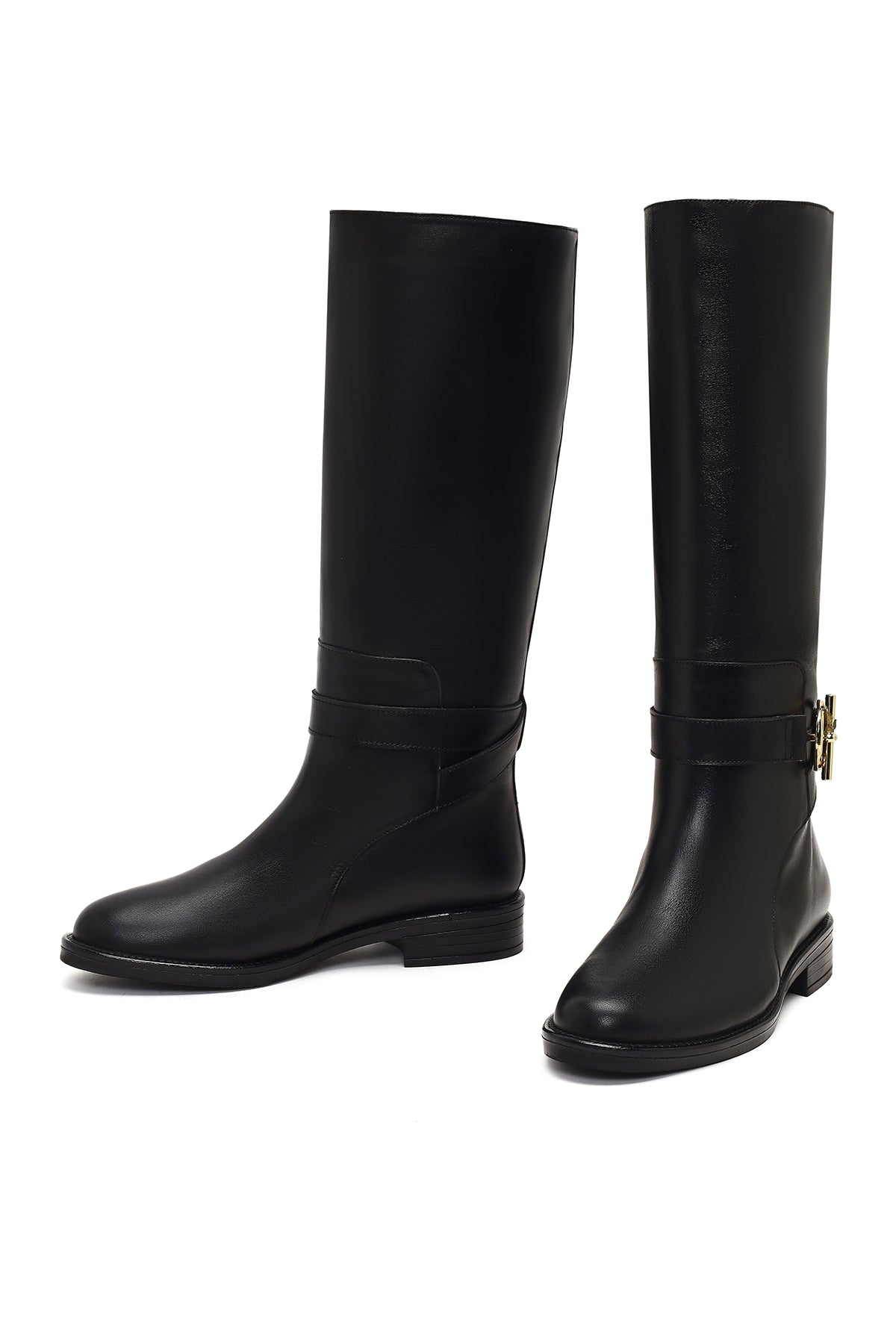 Kadın Siyah Toka Detaylı Deri Çizme