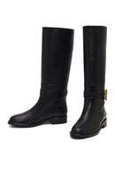 Kadın Siyah Toka Detaylı Deri Çizme | Derimod